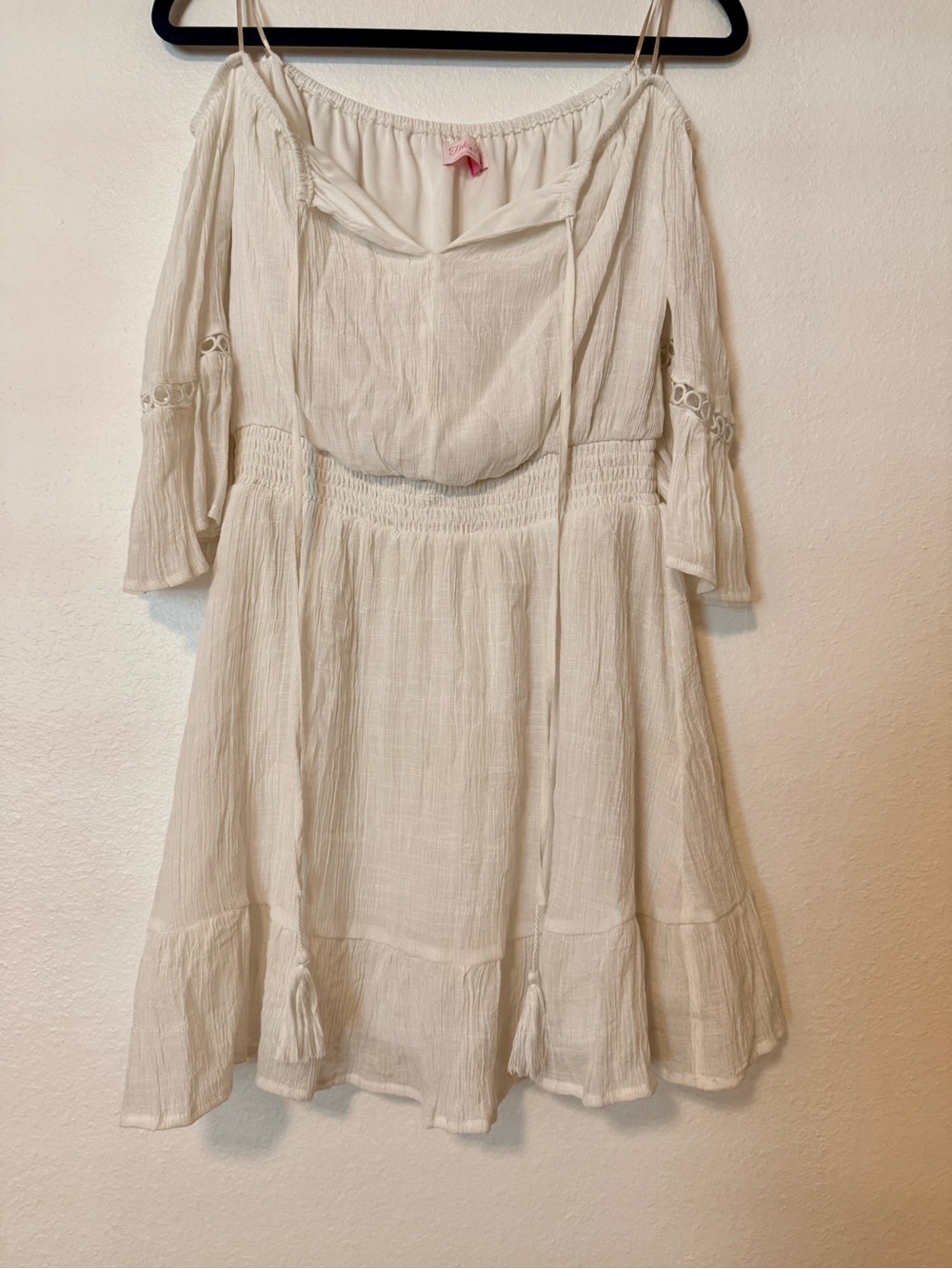 Pink Lily White Off-Shoulder Dress